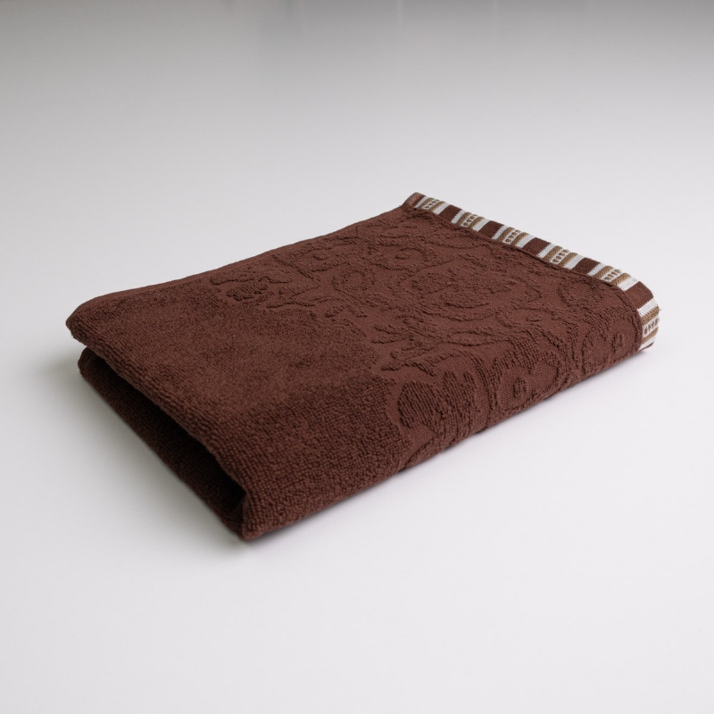 Рушник махровий з орнаментом GM Textile 50х90см 400г/м2 (Коричневий)